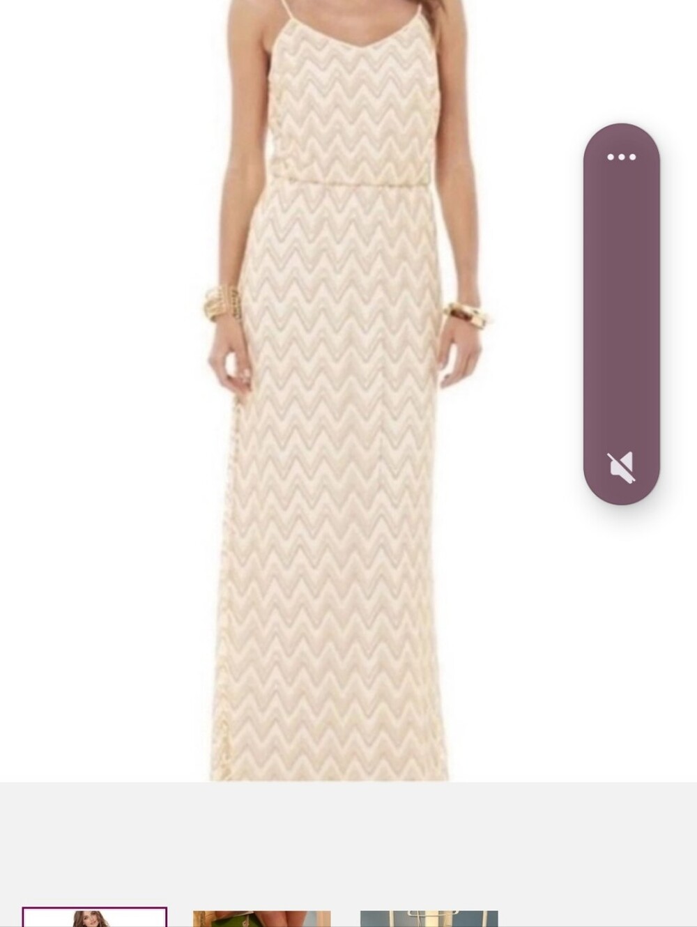 Lilly Pulitzer Deanna Dress Sz Medium Metallic Gold Chevron Crochet Knit Maxi - Picture 7 of 7